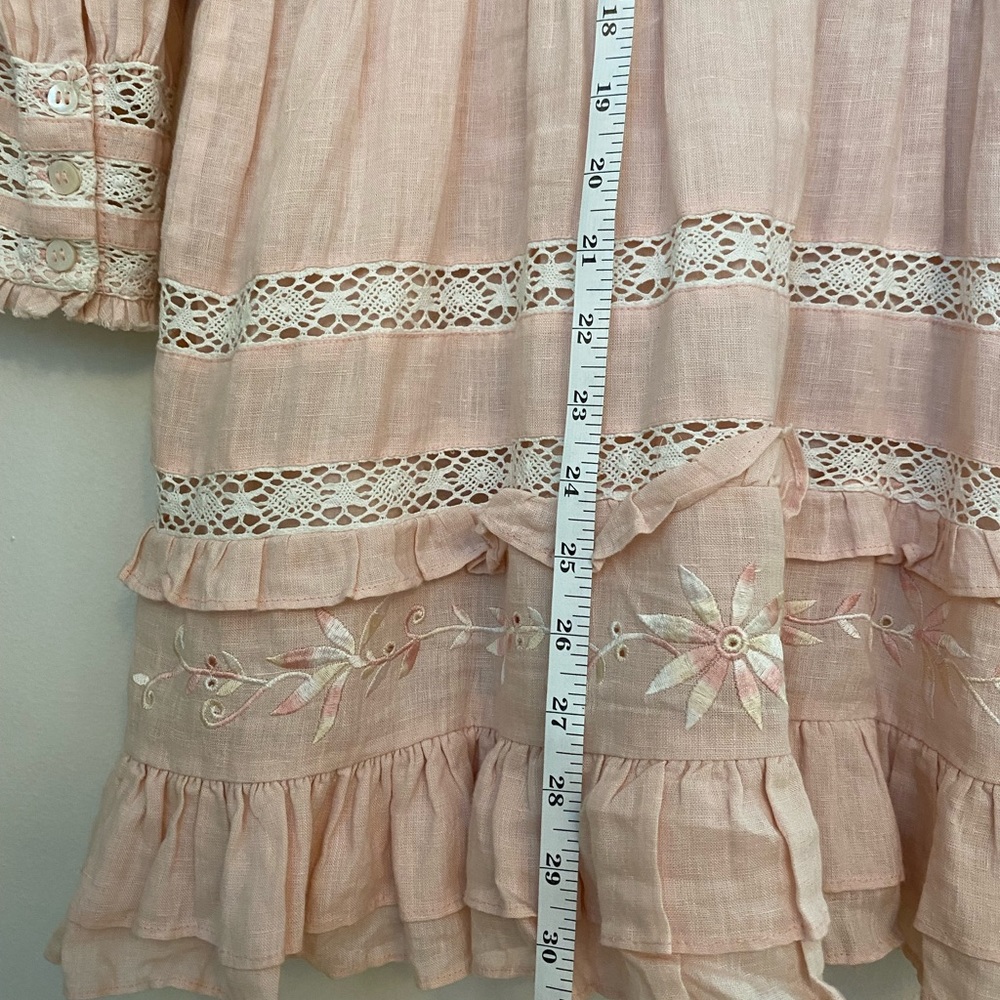 LoveShackFancy Deacon Dress, Pure Linen, Size Small - Picture 8 of 9